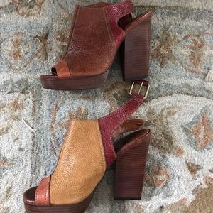 Lucky brand Funky platform color block heels